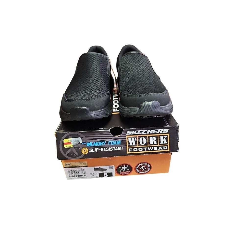 SKECHERS WORK Men's Slip-Ins Squad Chaos Soft Toe EH Slip Resistant Work Shoes 8